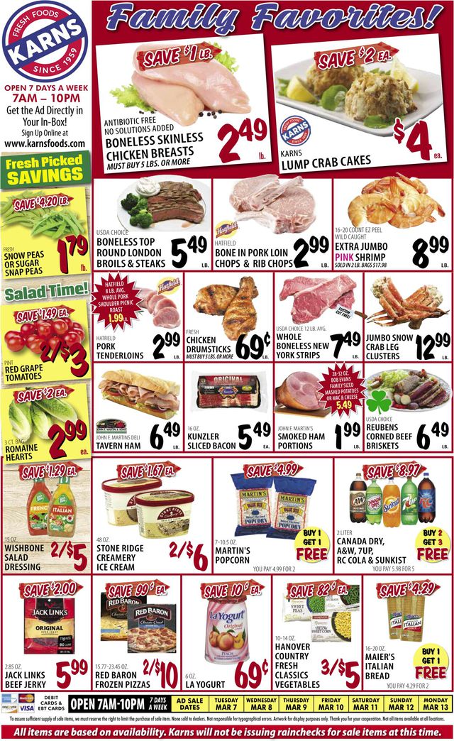 Karns Quality Foods Ad from 03/07/2023