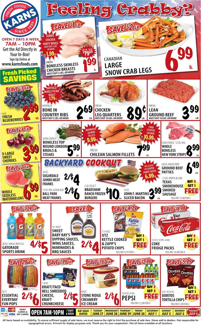 Karns Quality Foods Ad from 06/27/2023