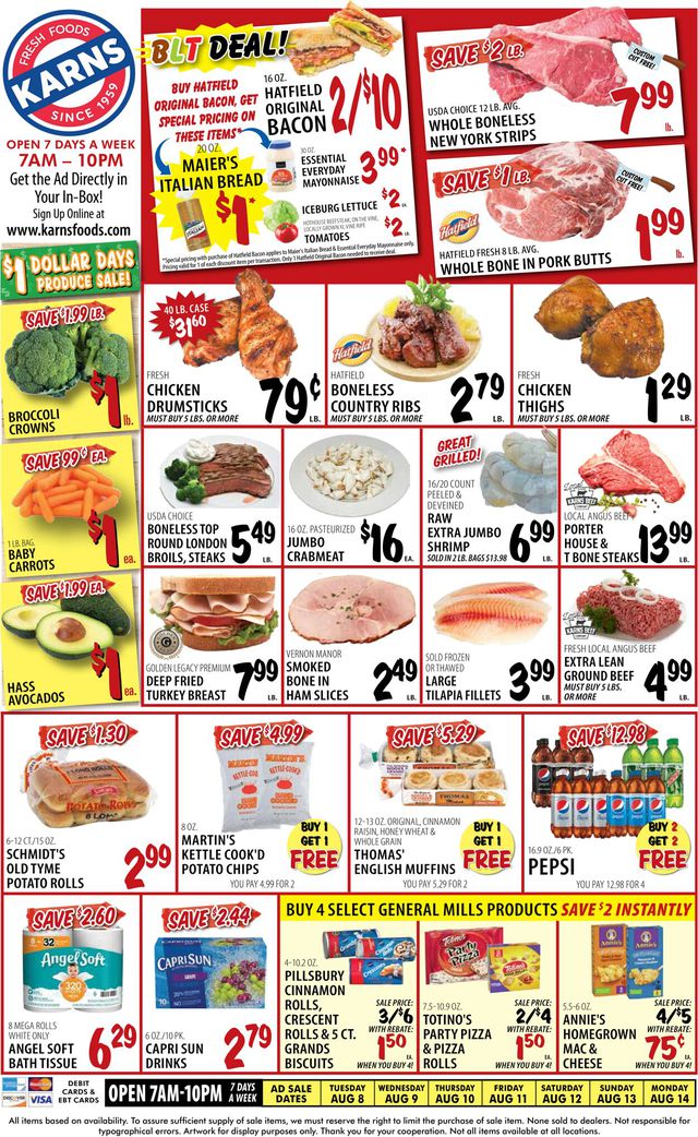Karns Quality Foods Ad from 08/08/2023