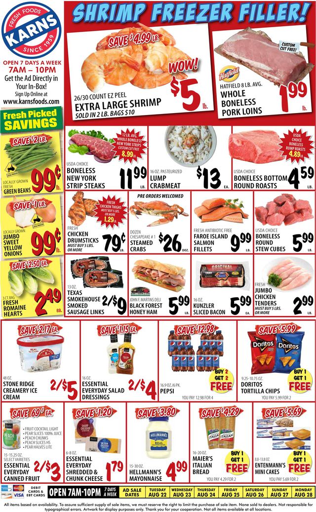 Karns Quality Foods Ad from 08/22/2023