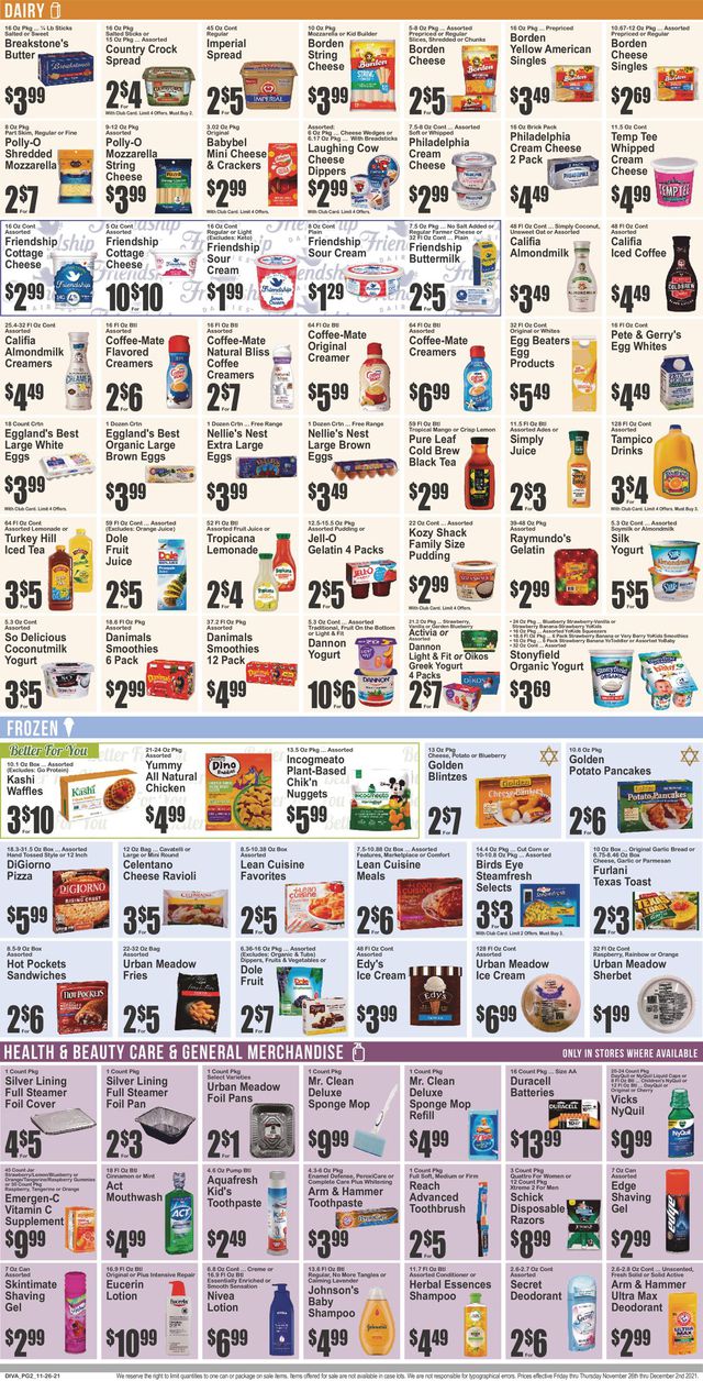 Key Food Ad from 11/26/2021