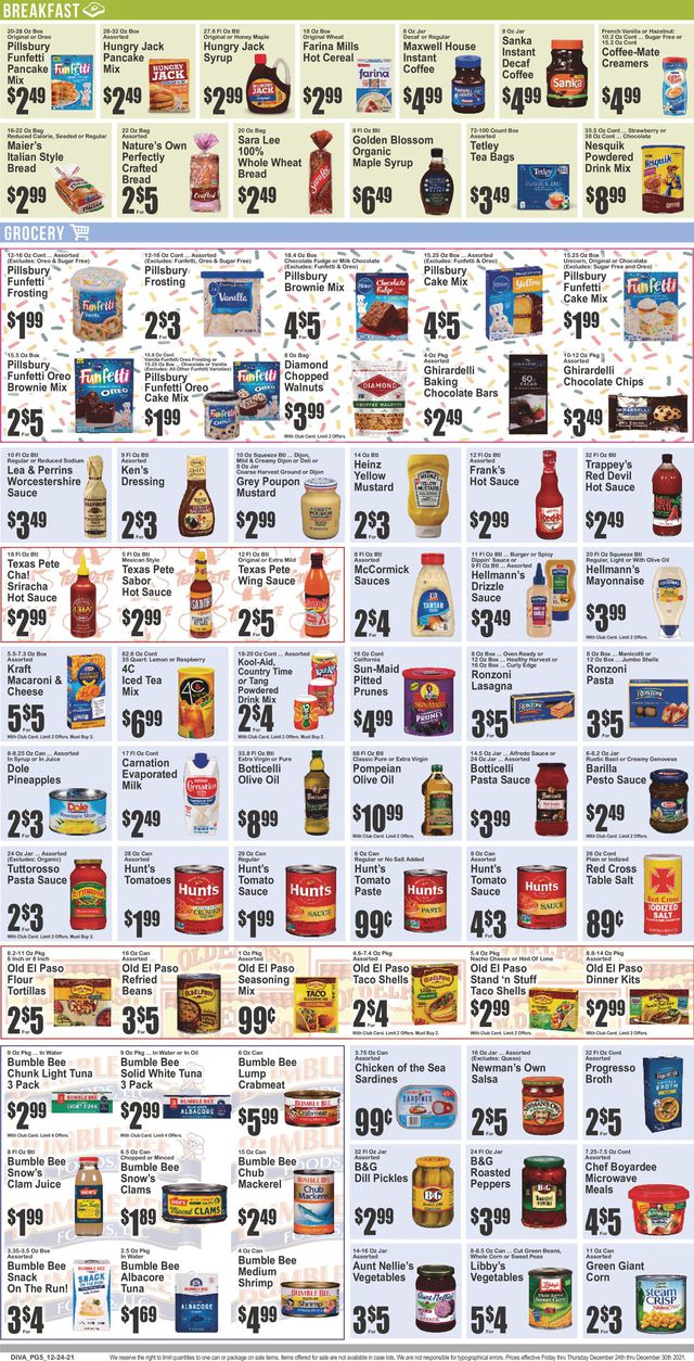 Key Food Ad from 12/24/2021