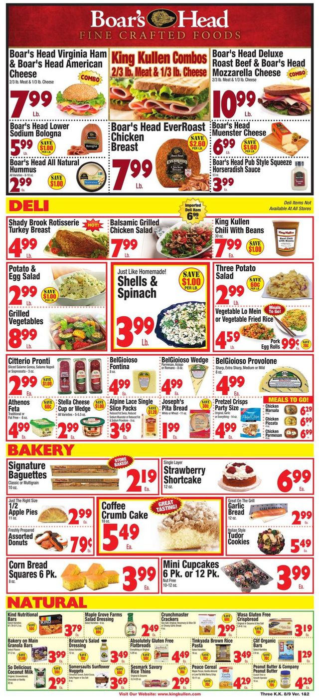 King Kullen Ad from 08/09/2019