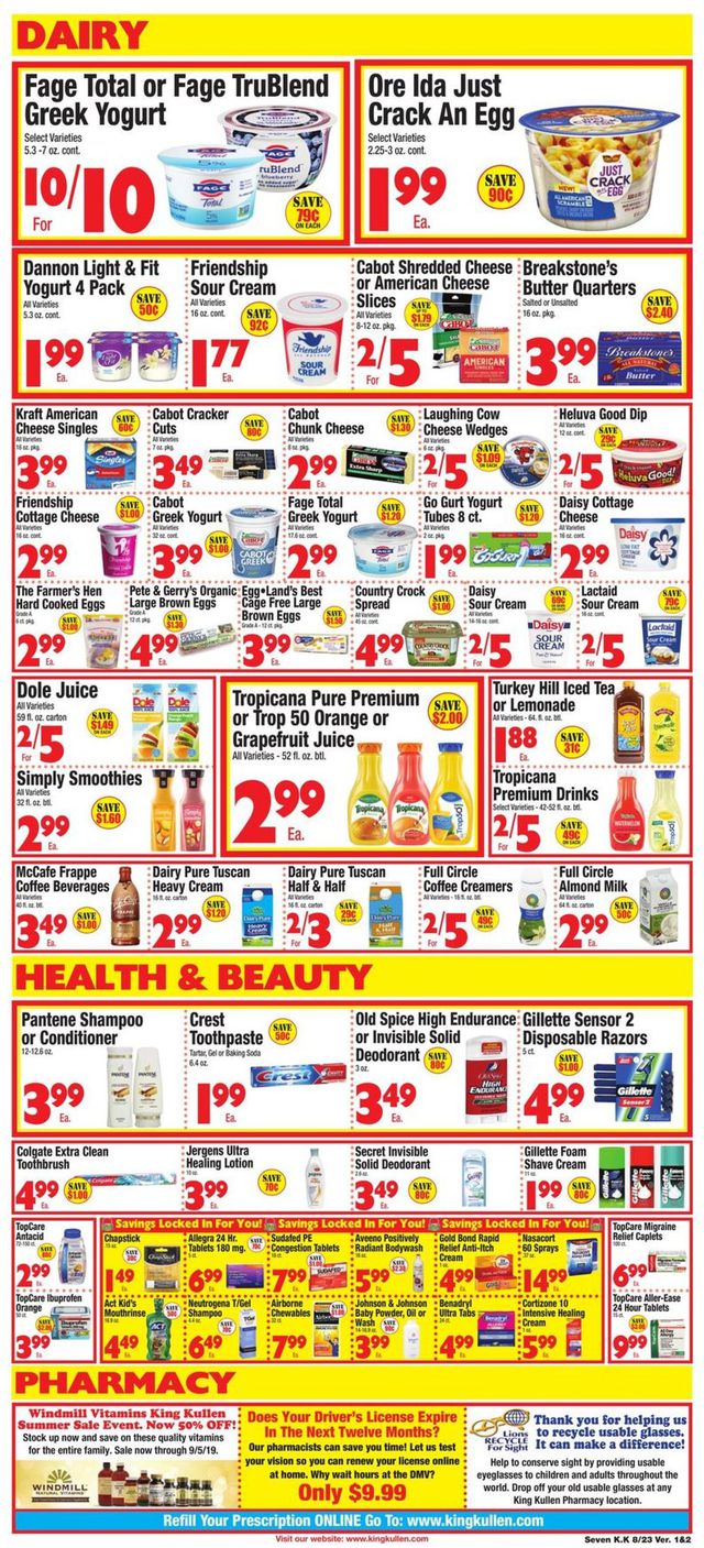 King Kullen Ad from 08/23/2019
