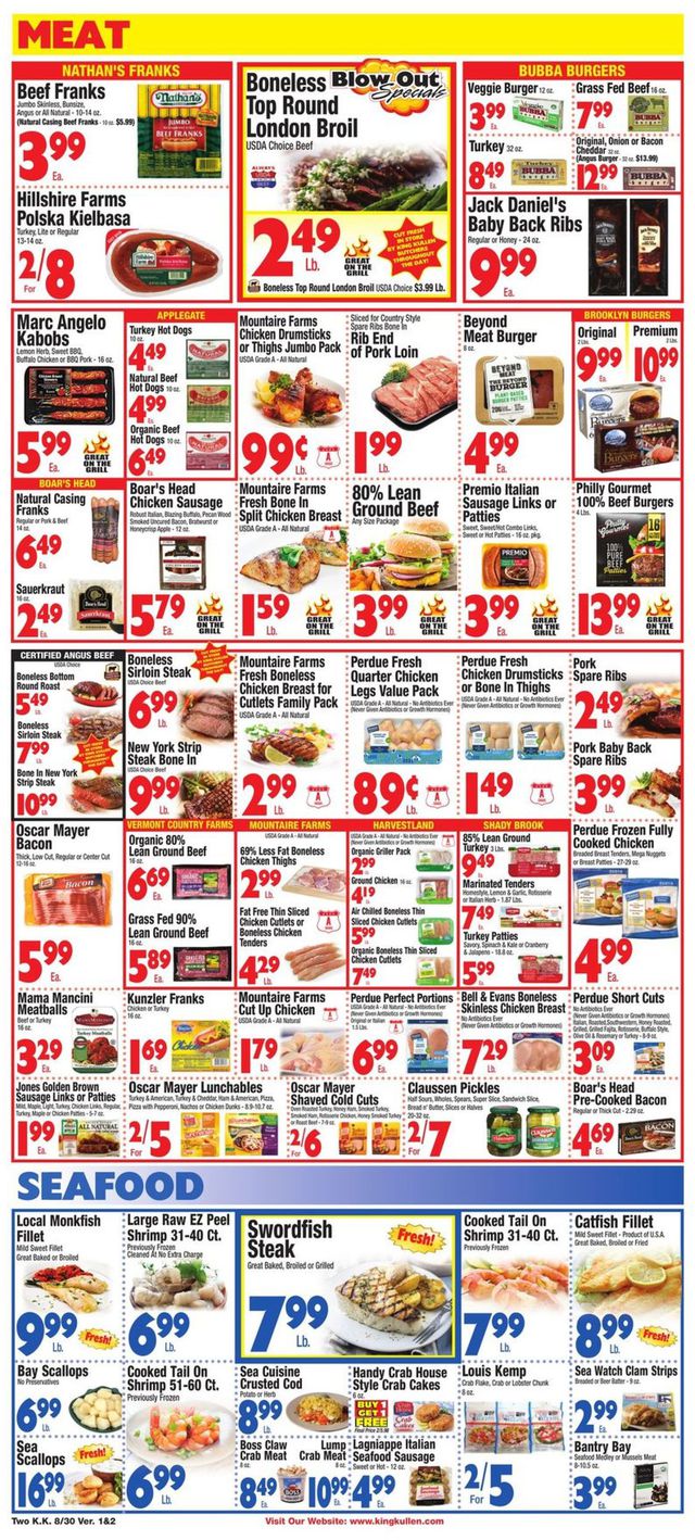 King Kullen Ad from 08/30/2019