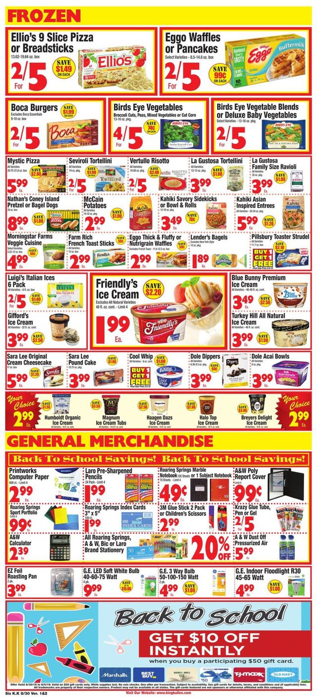 King Kullen Ad from 08/30/2019