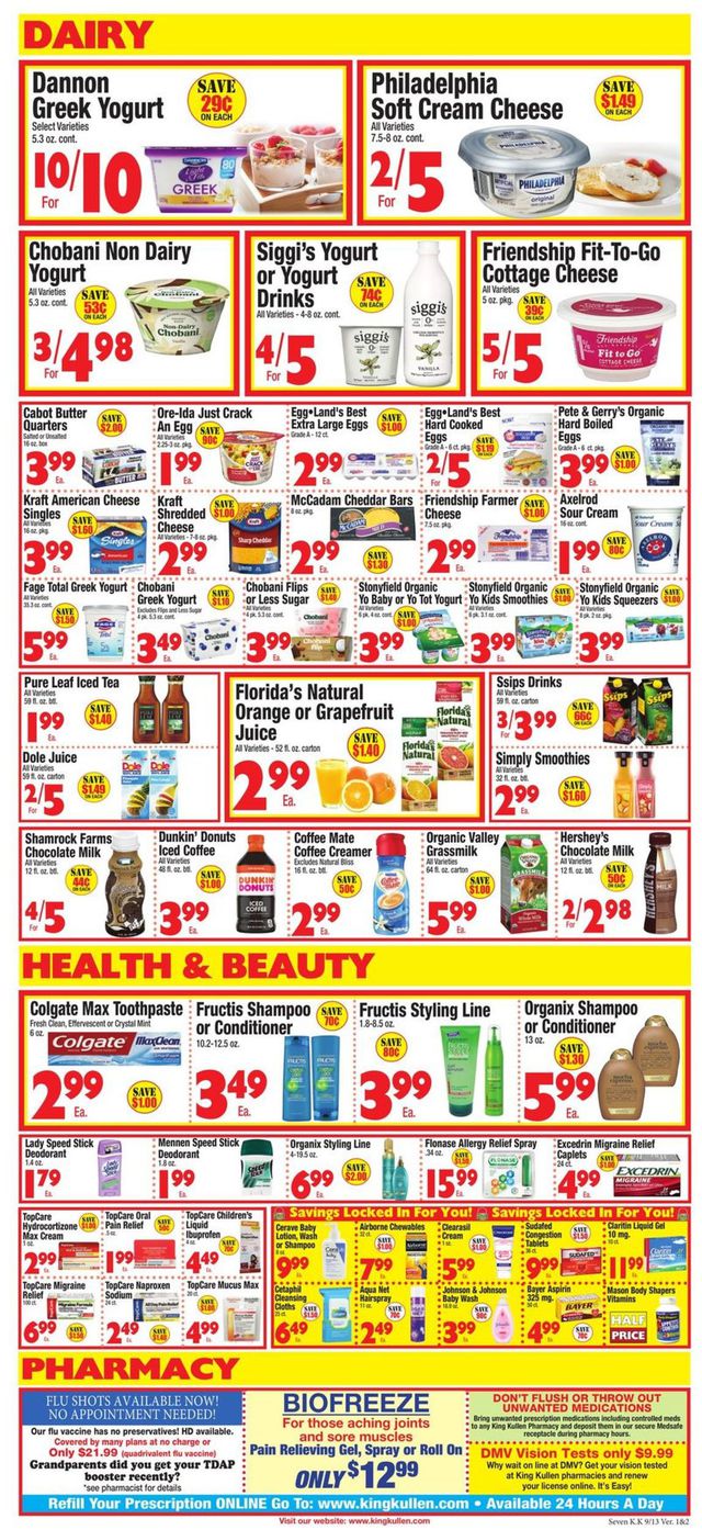King Kullen Ad from 09/13/2019