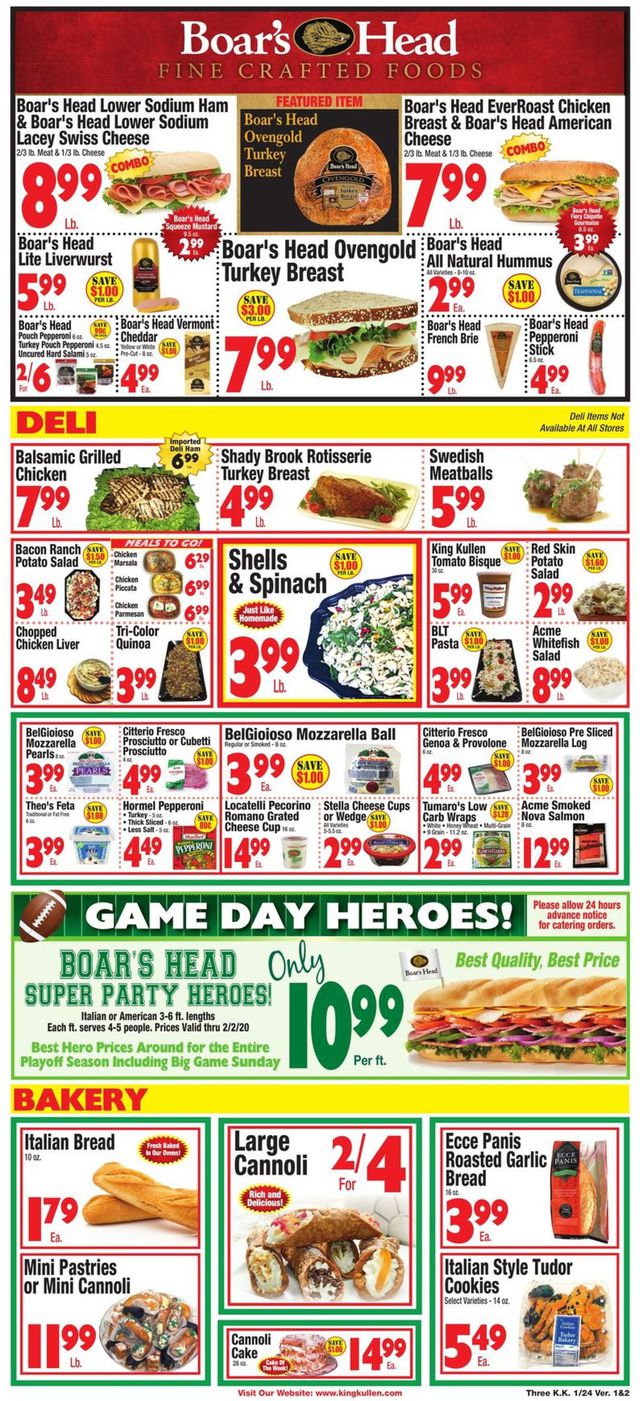 King Kullen Ad from 01/24/2020