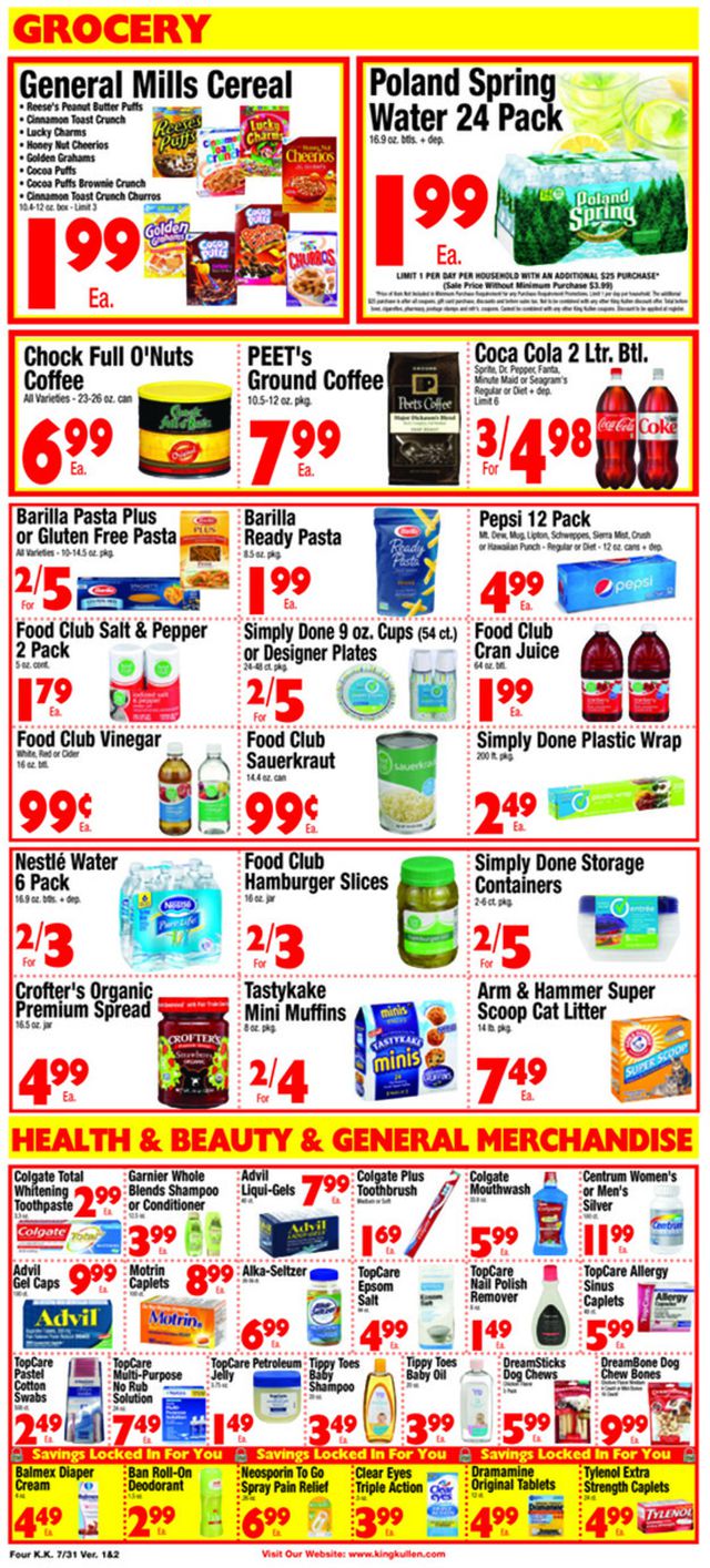 King Kullen Ad from 07/31/2020