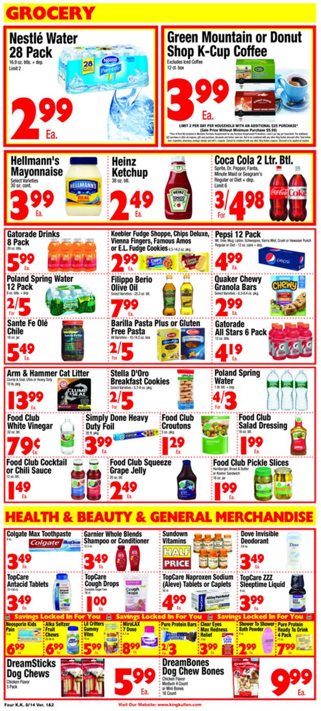 King Kullen Ad from 08/14/2020