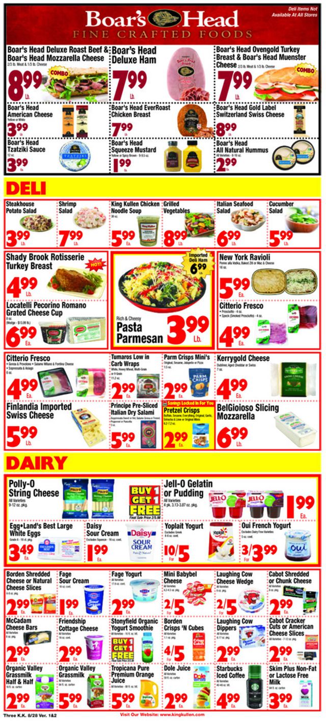 King Kullen Ad from 08/28/2020