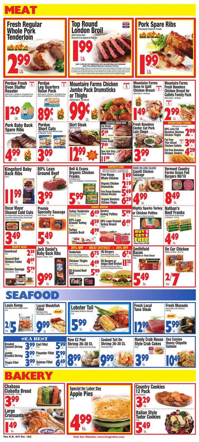 King Kullen Ad from 09/04/2020