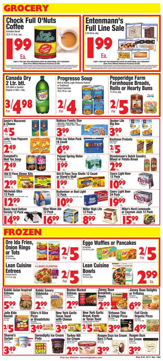 King Kullen Ad from 09/11/2020