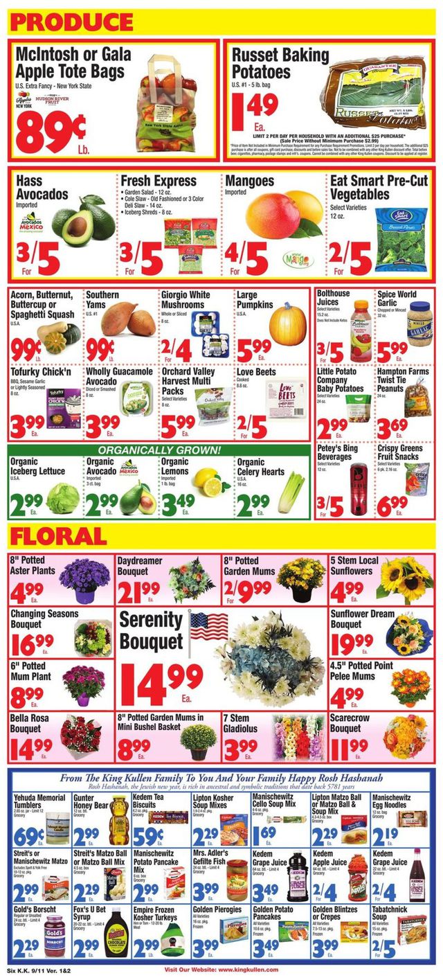 King Kullen Ad from 09/11/2020