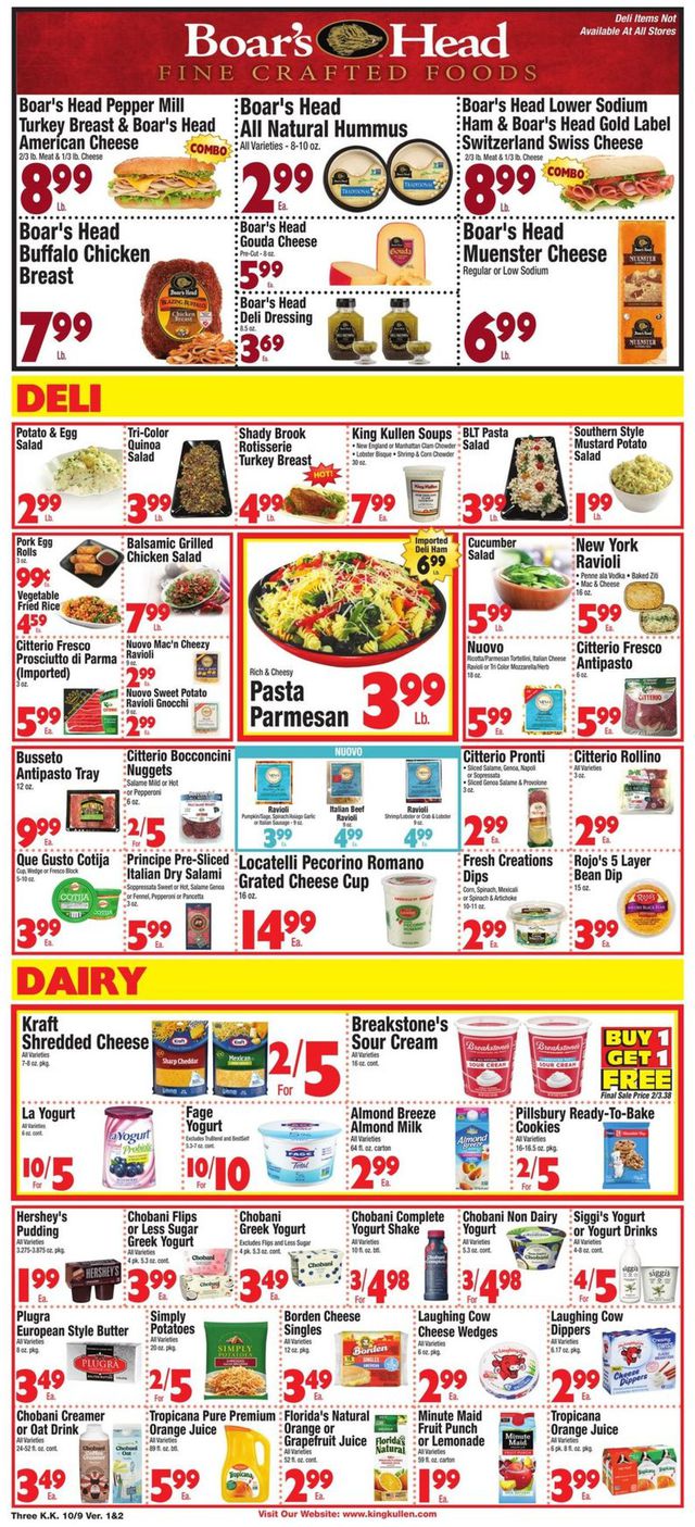 King Kullen Ad from 10/09/2020