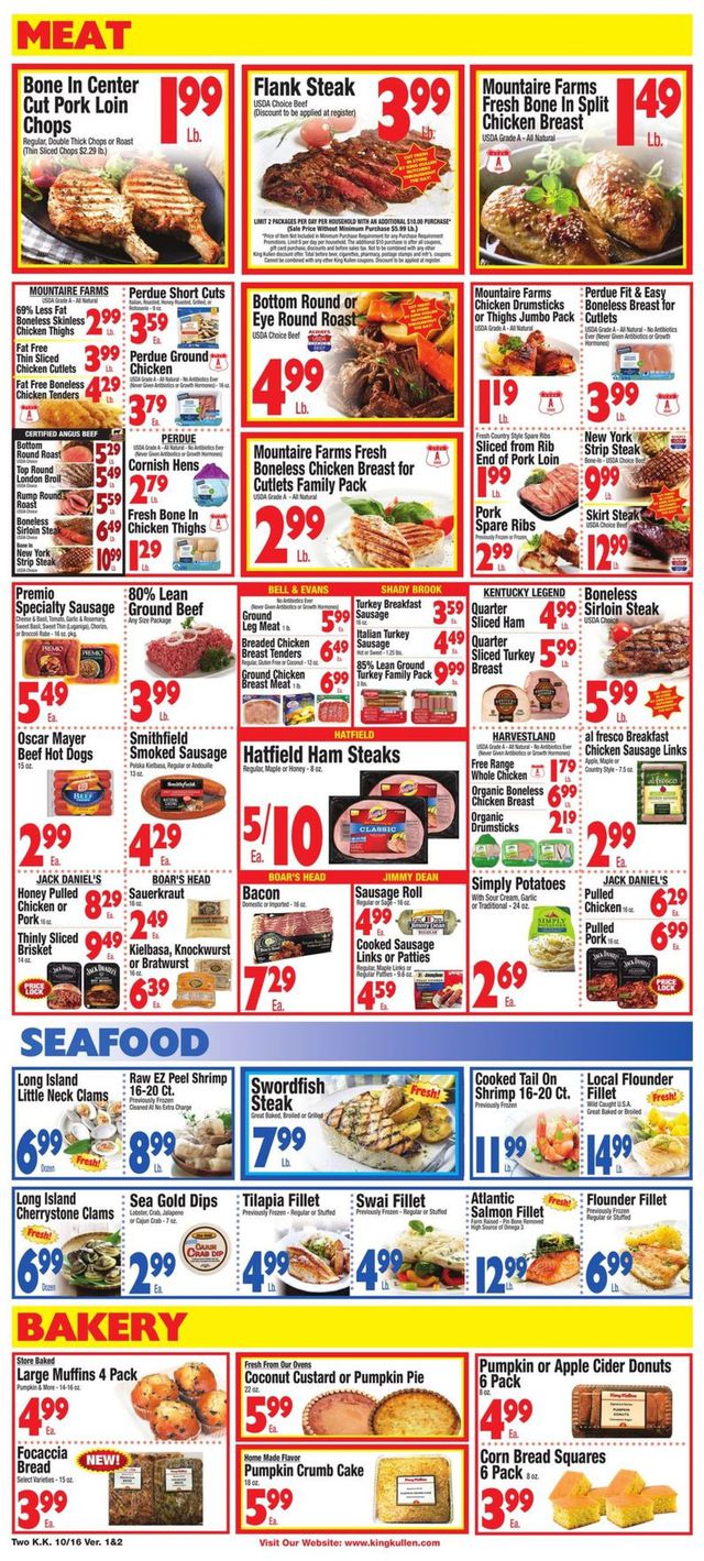 King Kullen Ad from 10/16/2020