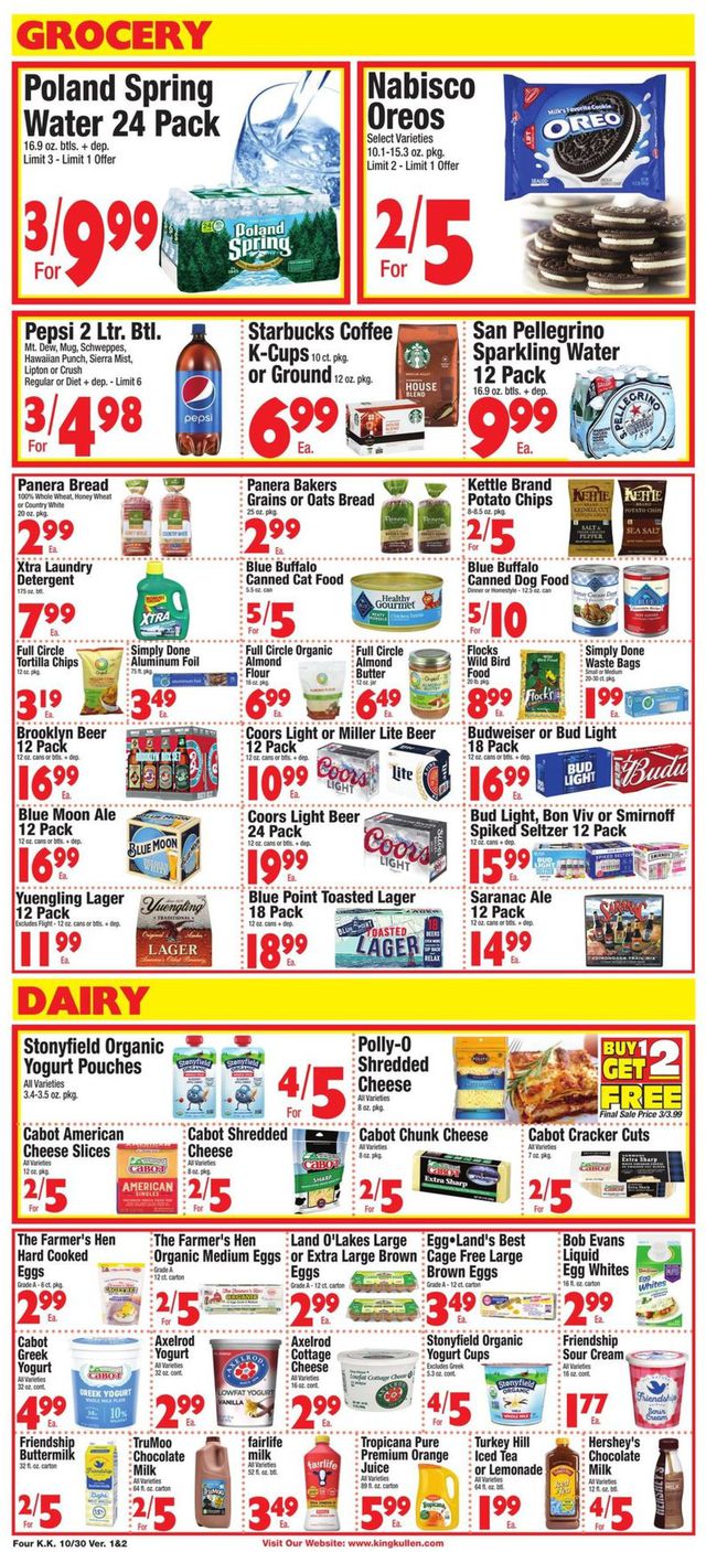 King Kullen Ad from 10/30/2020