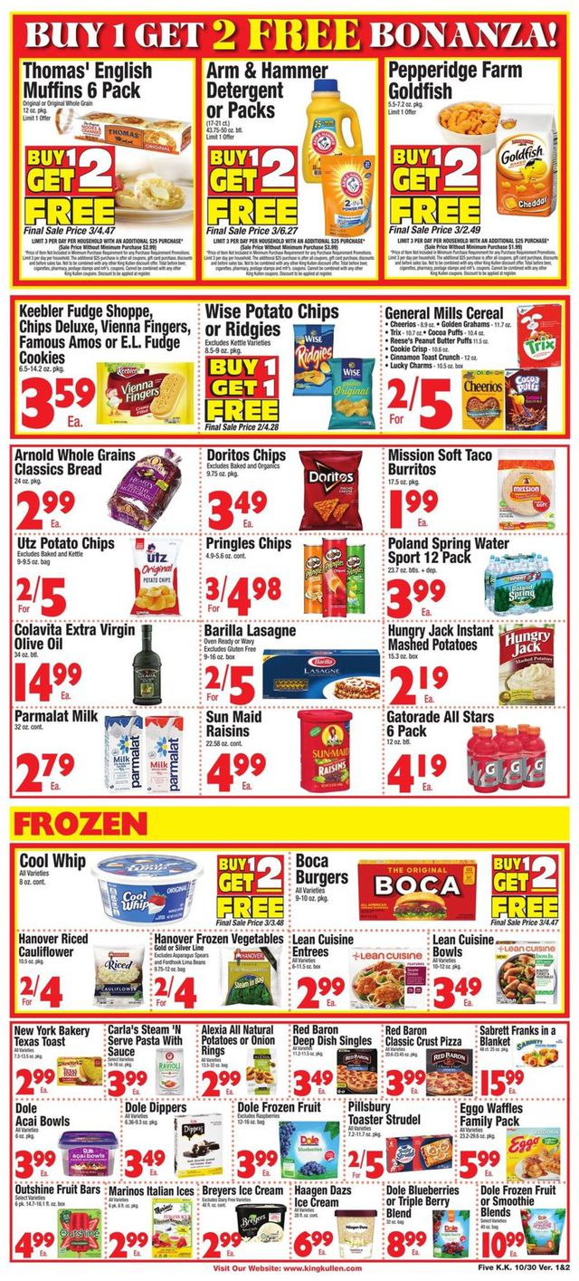 King Kullen Ad from 10/30/2020