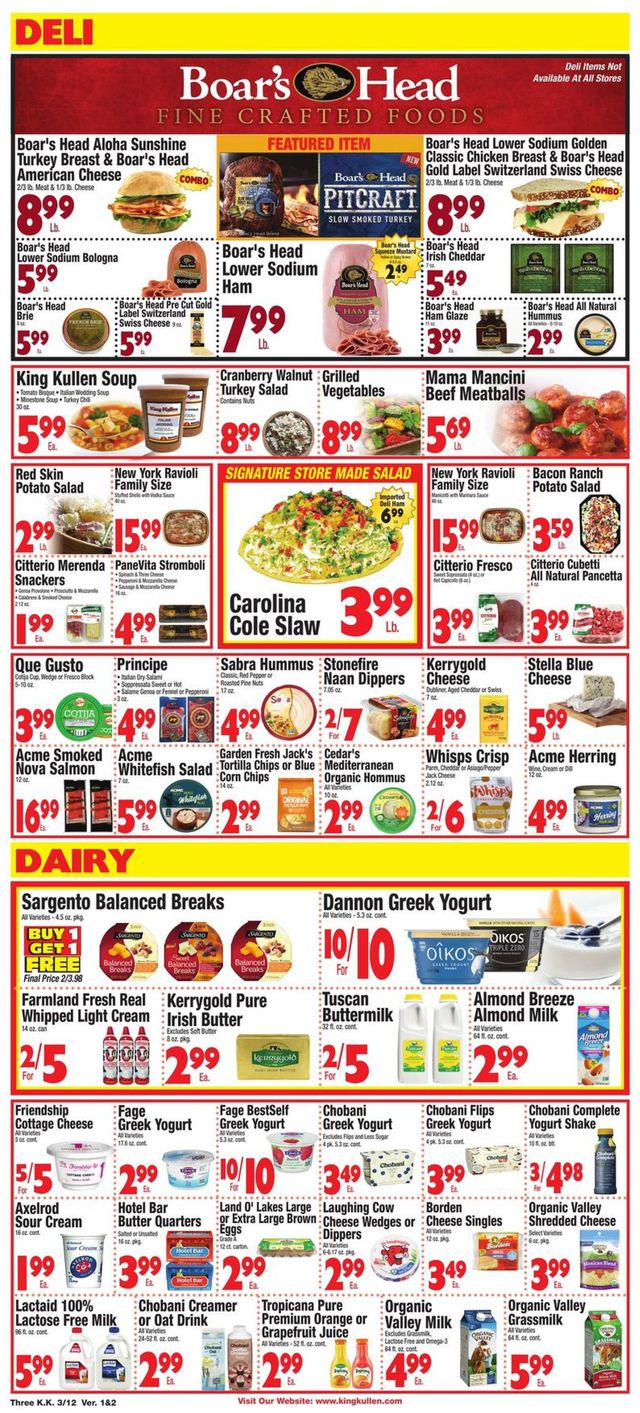 King Kullen Ad from 03/12/2021