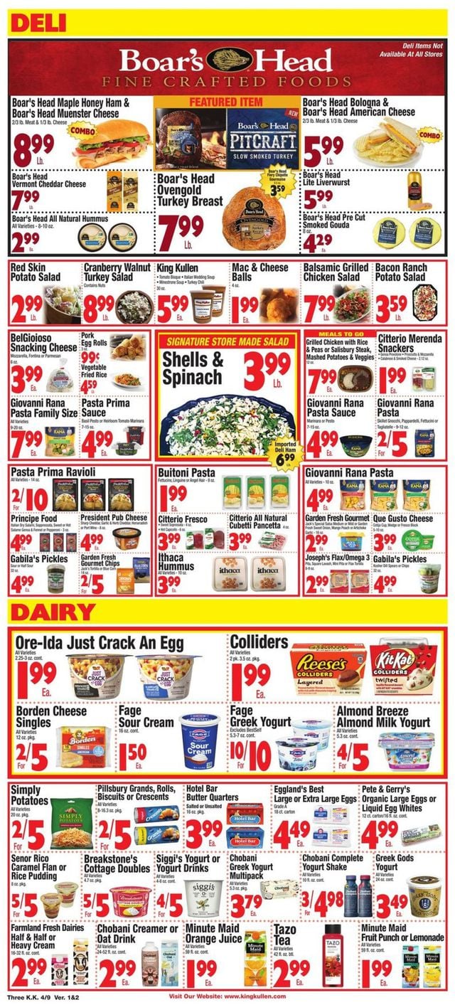 King Kullen Ad from 04/09/2021
