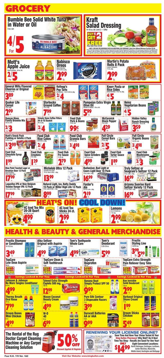 King Kullen Ad from 07/09/2021