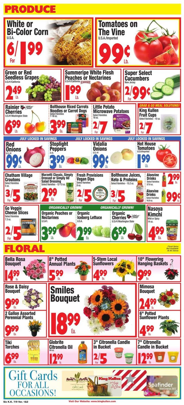 King Kullen Ad from 07/09/2021