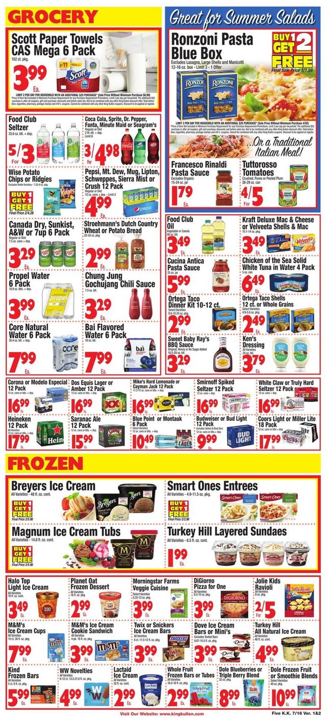 King Kullen Ad from 07/16/2021