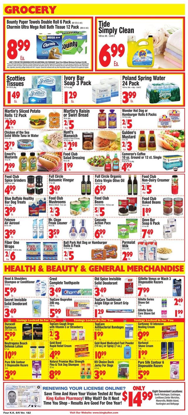 King Kullen Ad from 08/06/2021