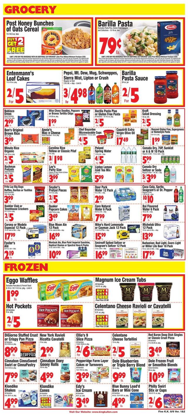 King Kullen Ad from 08/06/2021