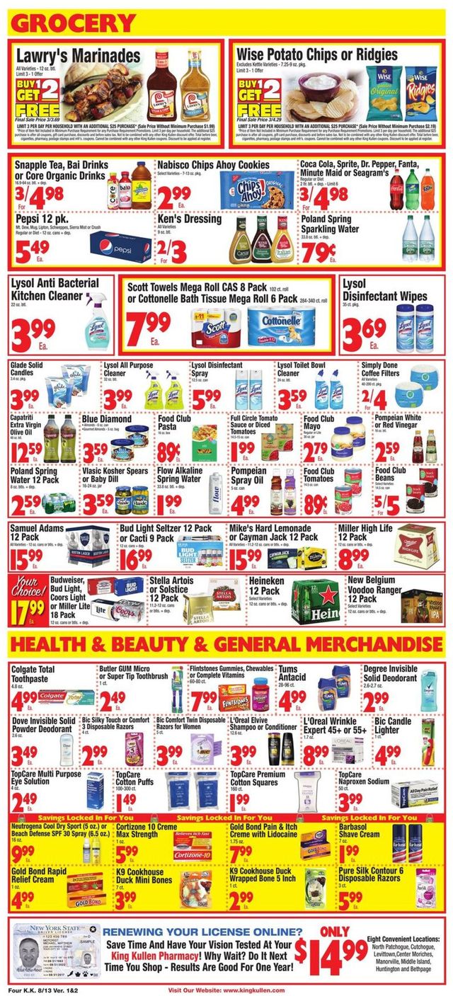 King Kullen Ad from 08/13/2021