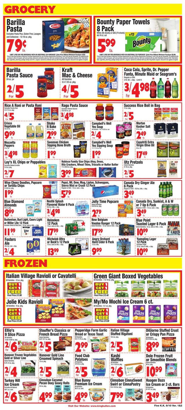 King Kullen Ad from 09/10/2021