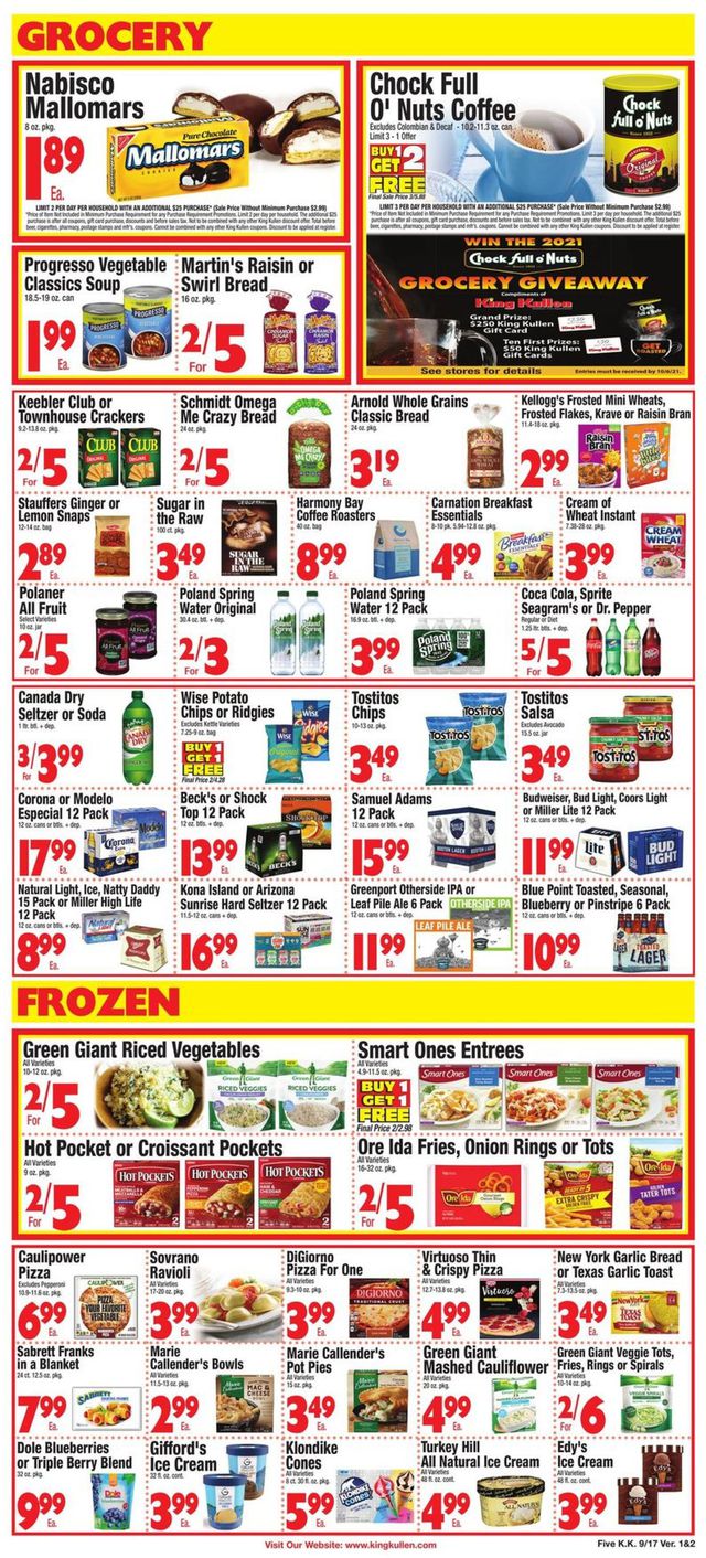 King Kullen Ad from 09/17/2021