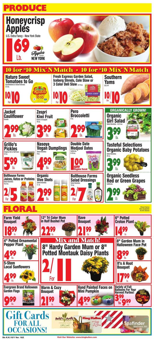 King Kullen Ad from 10/01/2021