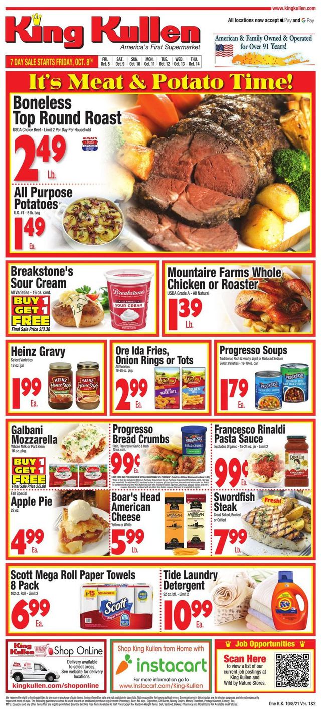 King Kullen Ad from 10/08/2021