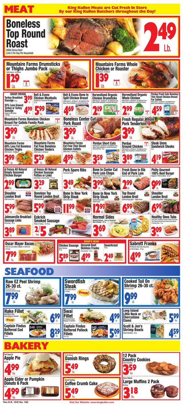 King Kullen Ad from 10/08/2021