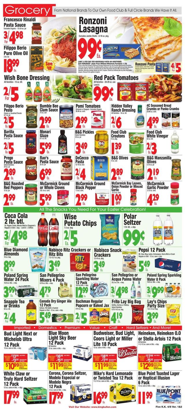 King Kullen Ad from 04/08/2022