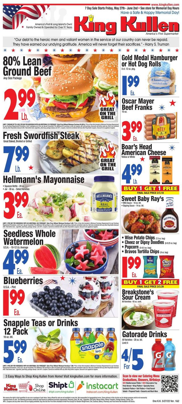 King Kullen Ad from 05/27/2022