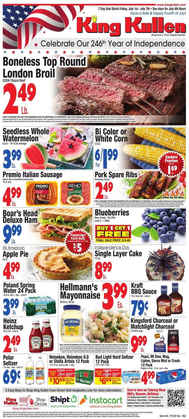 King Kullen Ad from 07/01/2022