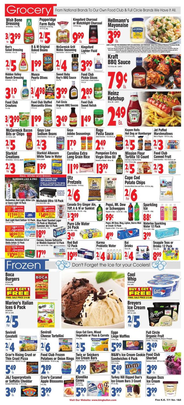 King Kullen Ad from 07/01/2022