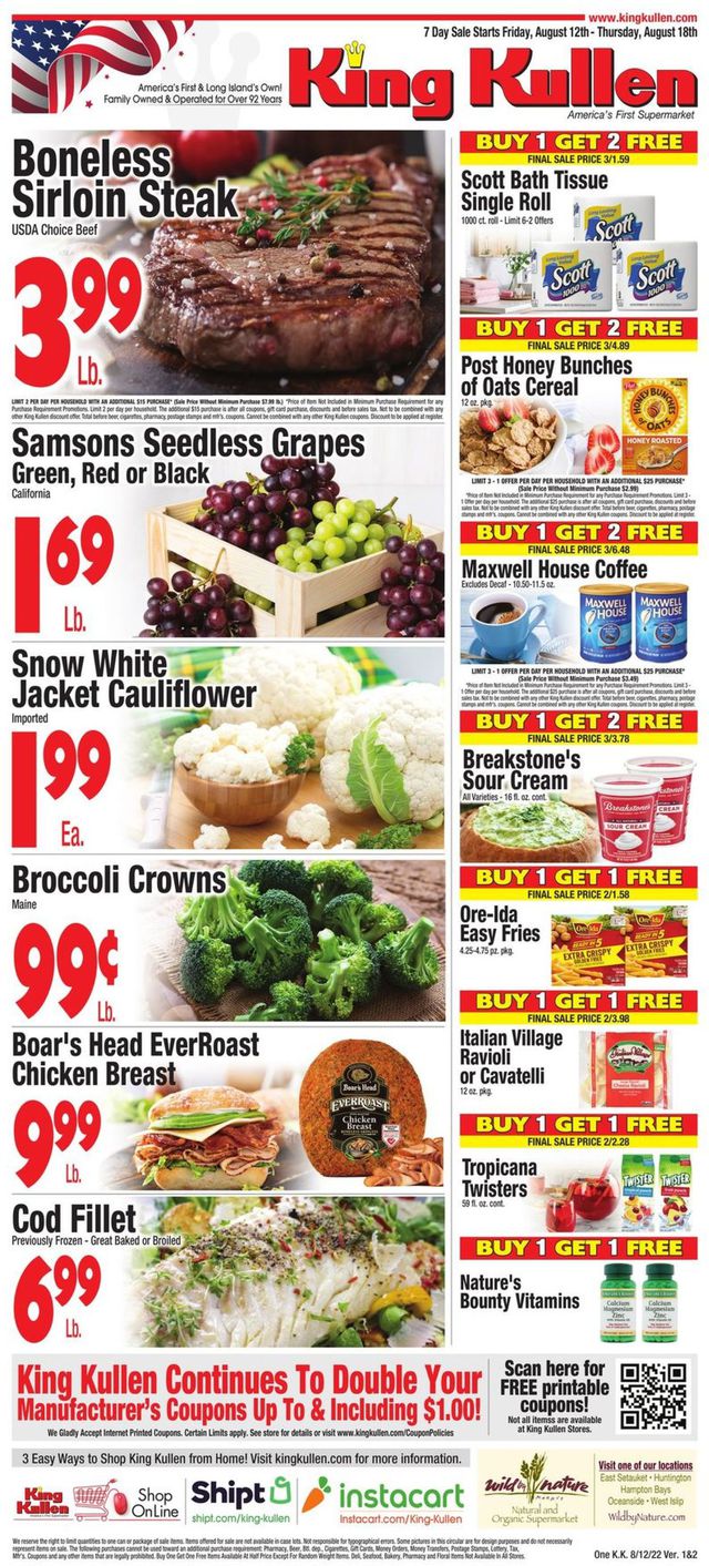 King Kullen Ad from 08/12/2022