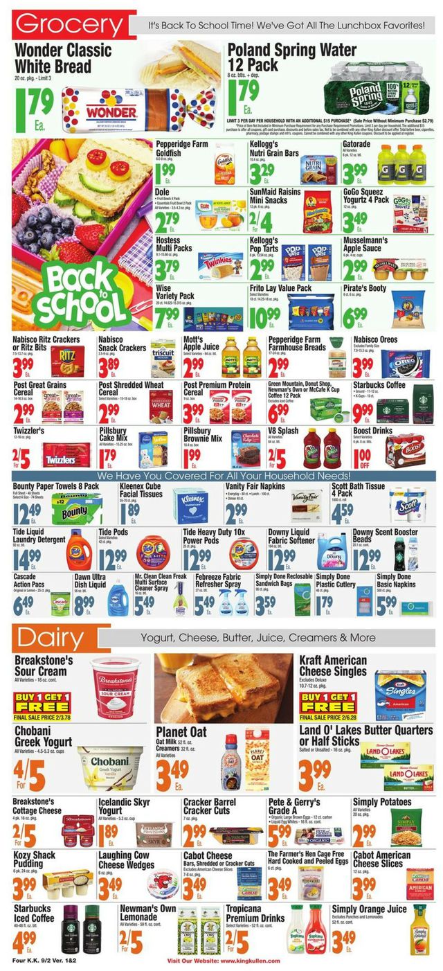 King Kullen Ad from 09/02/2022