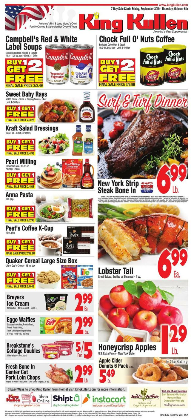 King Kullen Ad from 09/30/2022