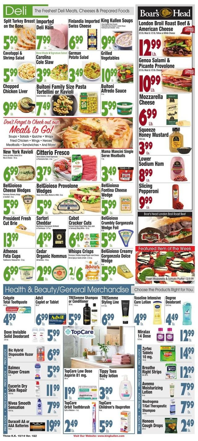 King Kullen Ad from 10/14/2022