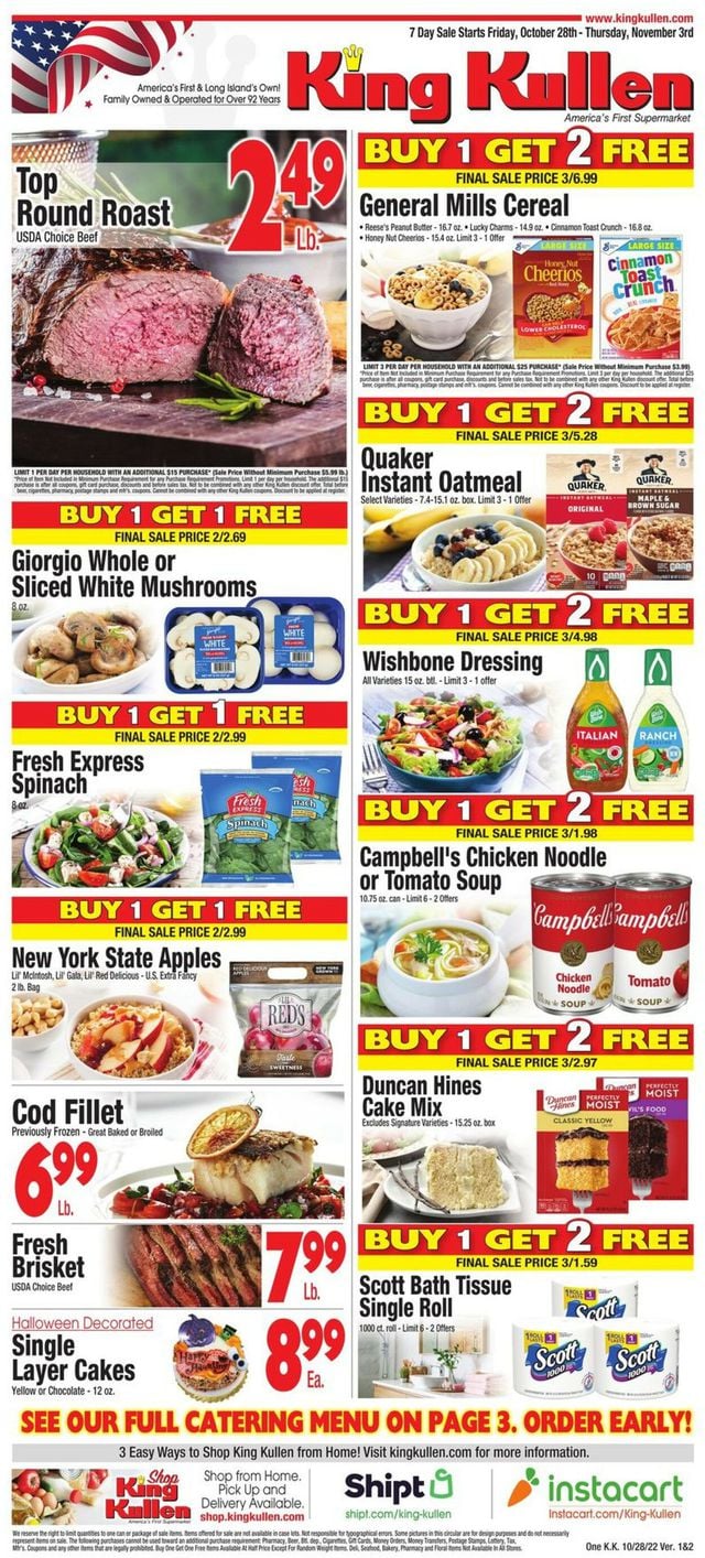 King Kullen Ad from 10/28/2022