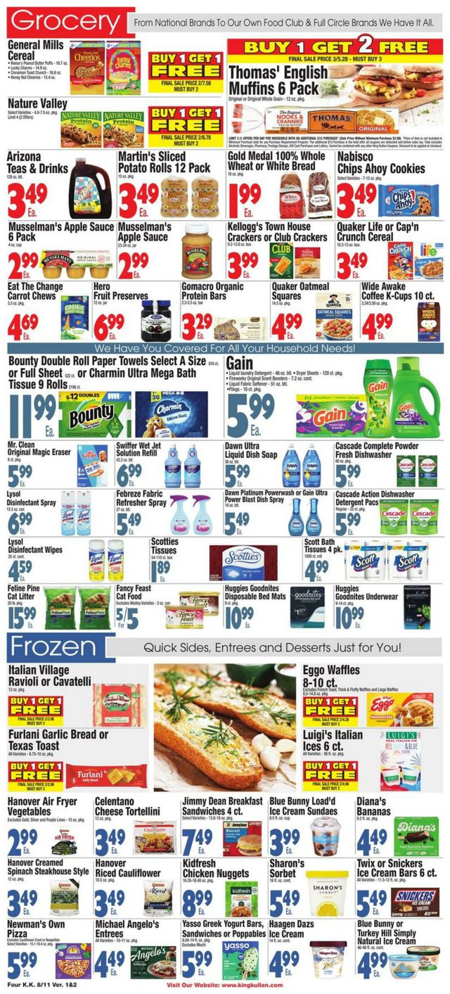 King Kullen Ad from 08/11/2023