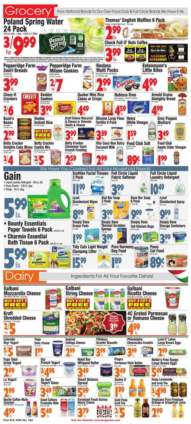 King Kullen Ad from 09/29/2023