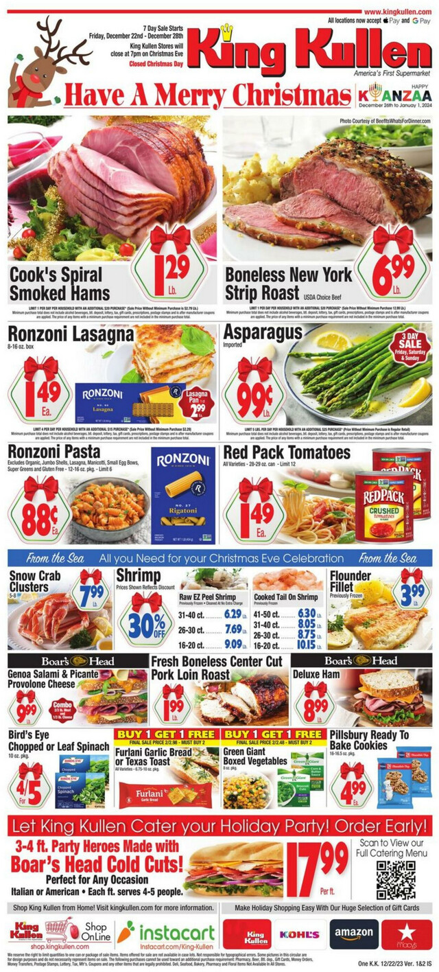 King Kullen Ad from 12/22/2023