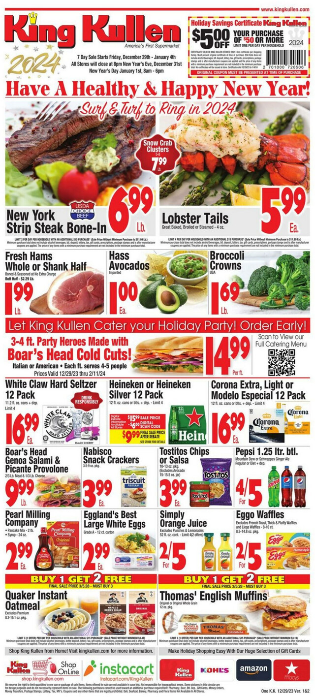 King Kullen Ad from 12/29/2023