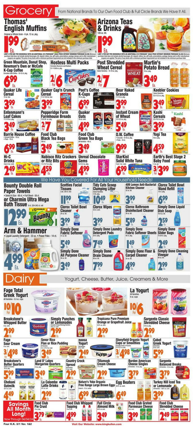 King Kullen Ad from 03/01/2024