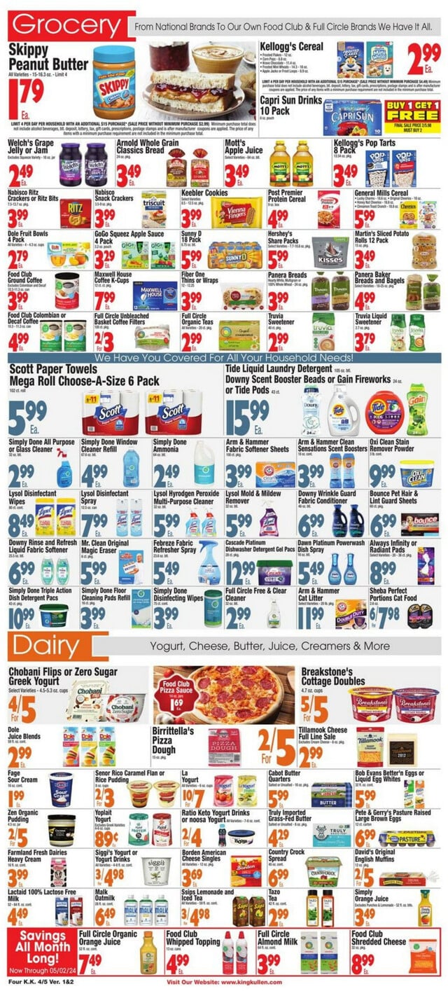 King Kullen Ad from 04/05/2024